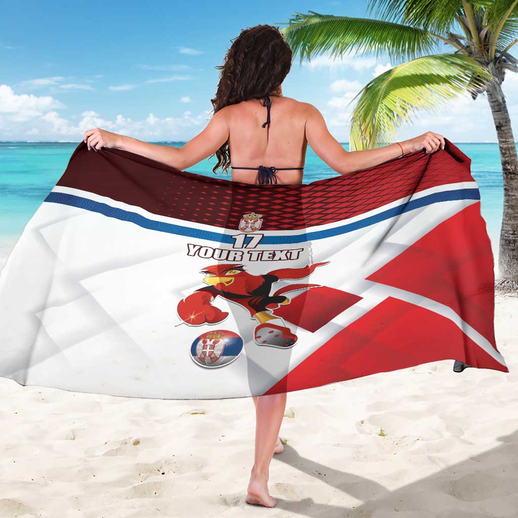 Custom Serbia Football Sarong Sporty Style with Eagle Mascot