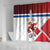 Custom Serbia Football Shower Curtain Sporty Style with Eagle Mascot