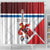 Custom Serbia Football Shower Curtain Sporty Style with Eagle Mascot