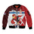 Custom Serbia Football Sleeve Zip Bomber Jacket Sporty Style with Eagle Mascot