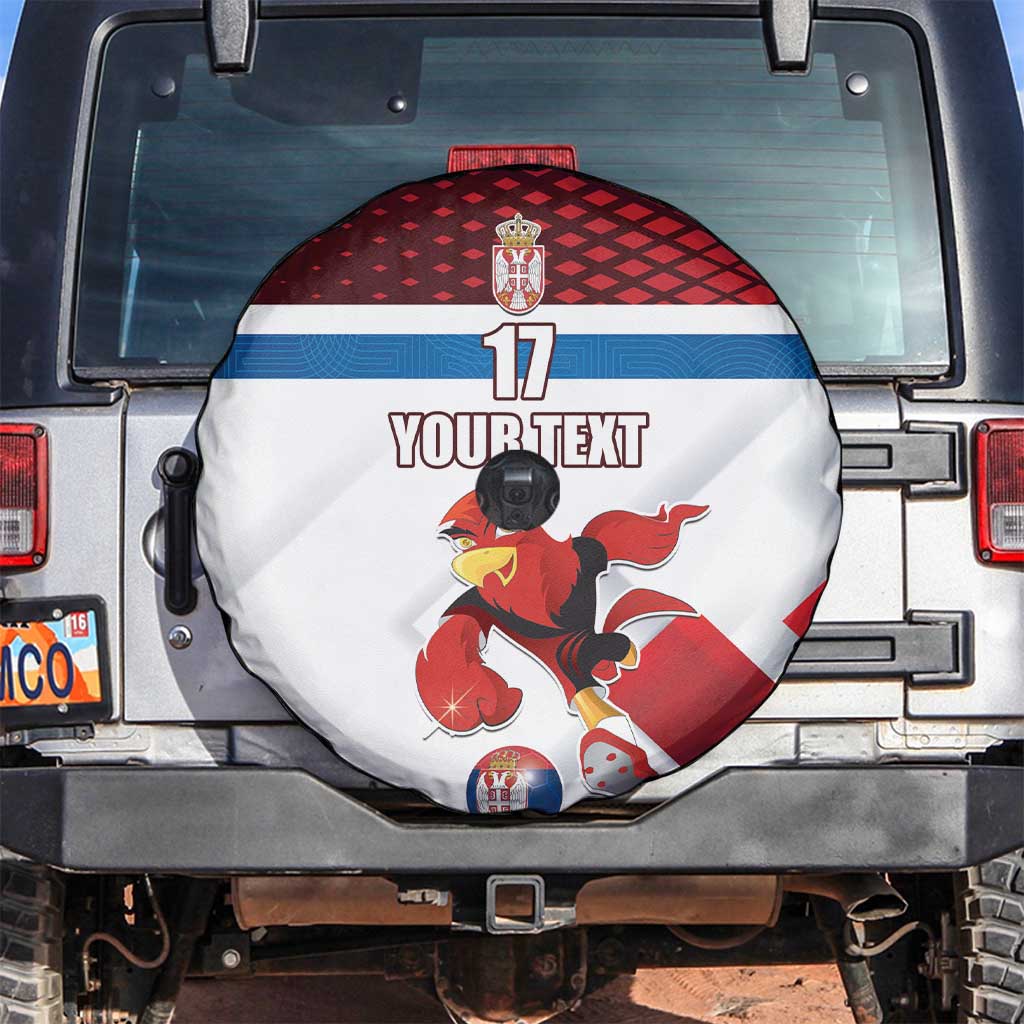 Custom Serbia Football Spare Tire Cover Sporty Style with Eagle Mascot