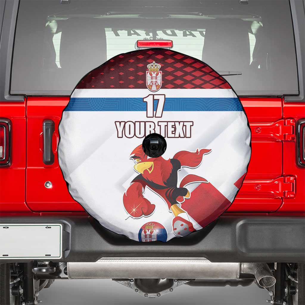 Custom Serbia Football Spare Tire Cover Sporty Style with Eagle Mascot