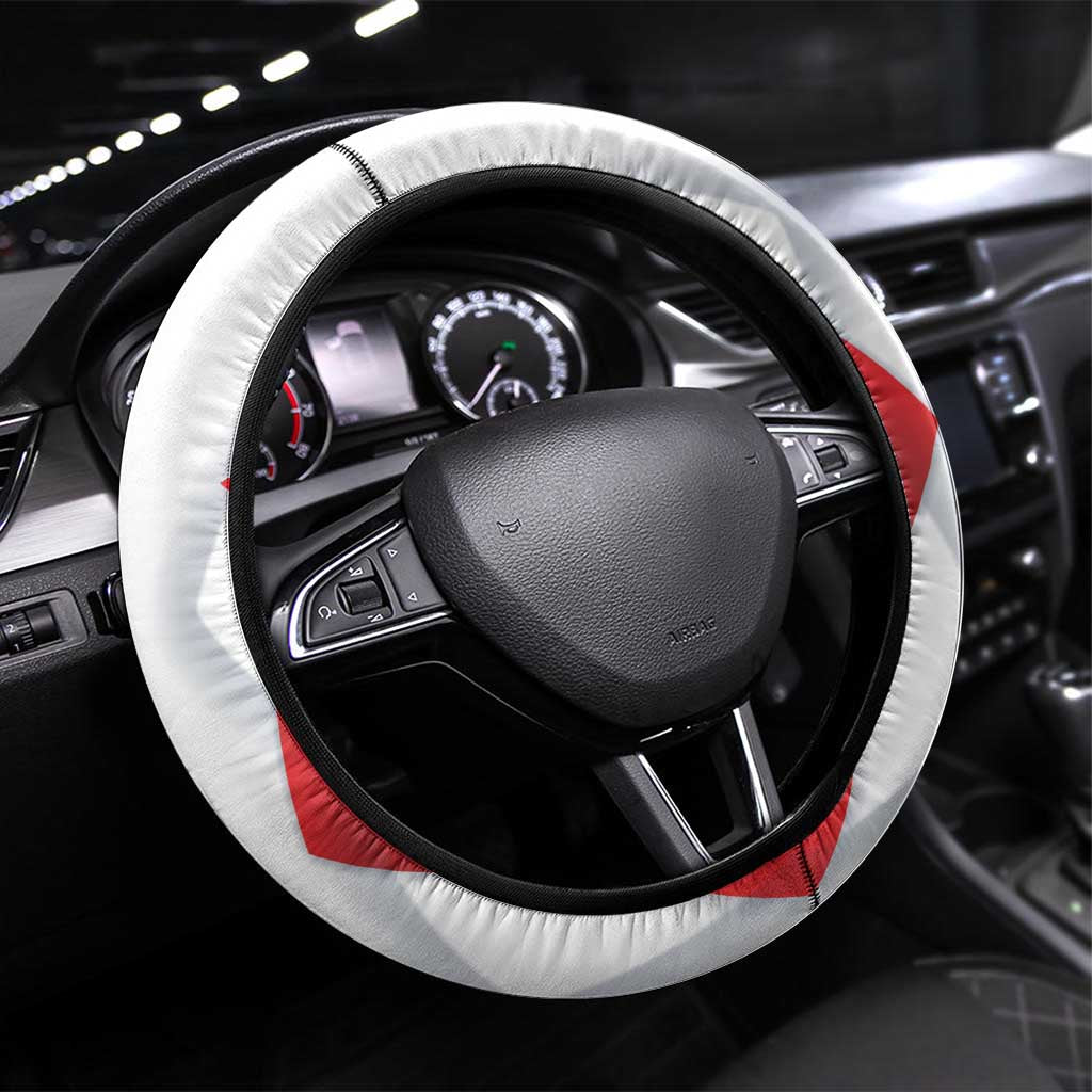 Serbia Football Steering Wheel Cover Sporty Style with Eagle Mascot