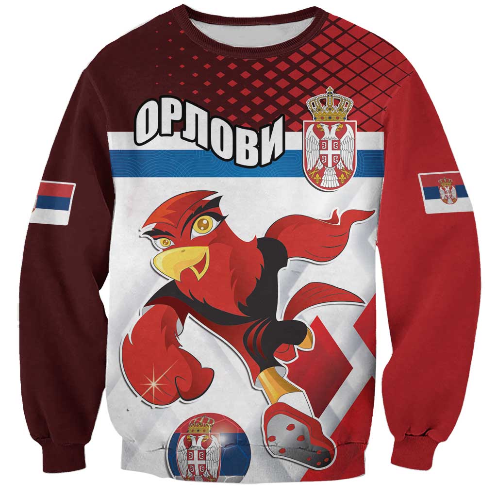 Custom Serbia Football Sweatshirt Sporty Style with Eagle Mascot