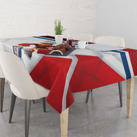 Custom Serbia Football Tablecloth Sporty Style with Eagle Mascot