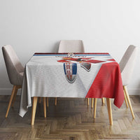 Custom Serbia Football Tablecloth Sporty Style with Eagle Mascot