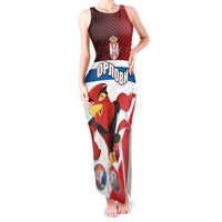 Custom Serbia Football Tank Maxi Dress Sporty Style with Eagle Mascot