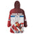 Custom Serbia Football Wearable Blanket Hoodie Sporty Style with Eagle Mascot