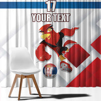 Custom Serbia Football Window Curtain Sporty Style with Eagle Mascot