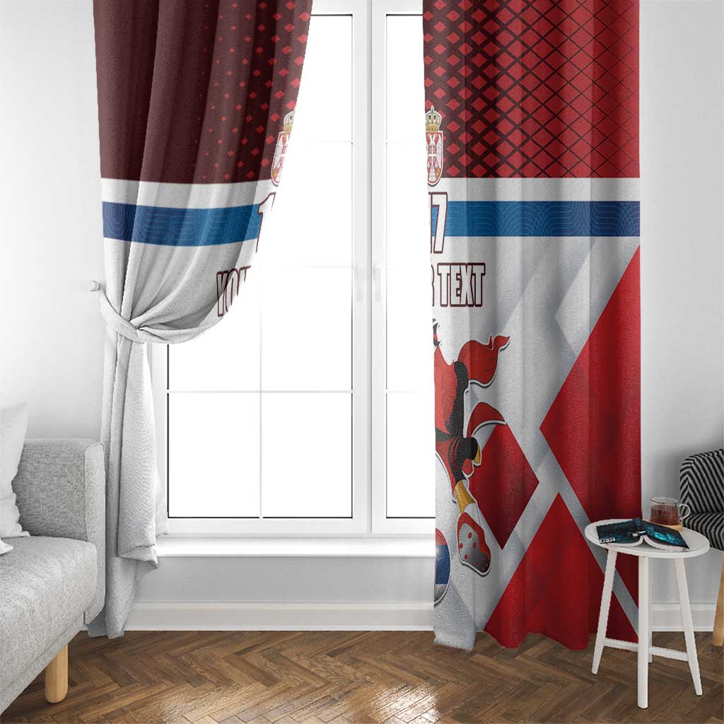 Custom Serbia Football Window Curtain Sporty Style with Eagle Mascot