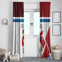 Custom Serbia Football Window Curtain Sporty Style with Eagle Mascot