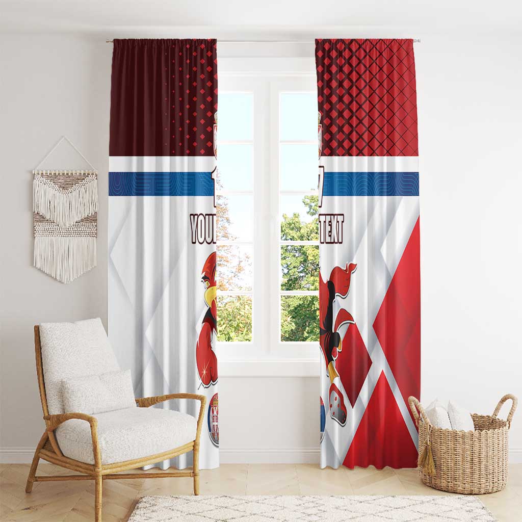 Custom Serbia Football Window Curtain Sporty Style with Eagle Mascot