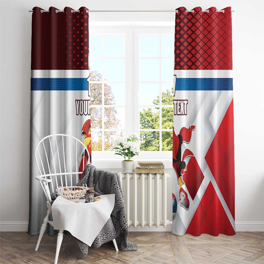 Custom Serbia Football Window Curtain Sporty Style with Eagle Mascot