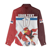 Custom Serbia Football Women Casual Shirt Sporty Style with Eagle Mascot