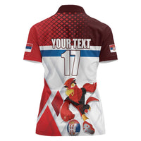 Custom Serbia Football Women Polo Shirt Sporty Style with Eagle Mascot