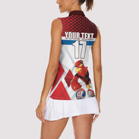 Custom Serbia Football Women Sleeveless Polo Shirt Sporty Style with Eagle Mascot