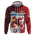 Custom Serbia Football Zip Hoodie Sporty Style with Eagle Mascot