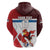 Custom Serbia Football Zip Hoodie Sporty Style with Eagle Mascot