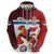 Custom Serbia Football Zip Hoodie Sporty Style with Eagle Mascot