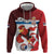 Custom Serbia Football Zip Hoodie Sporty Style with Eagle Mascot