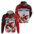 Custom Serbia Football Zip Hoodie Sporty Style with Eagle Mascot