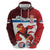 Custom Serbia Football Zip Hoodie Sporty Style with Eagle Mascot