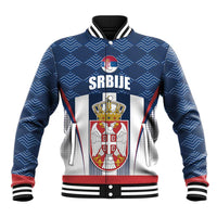 Custom Serbia Basketball Champions Baseball Jacket Sporty Style with Coat of Arms