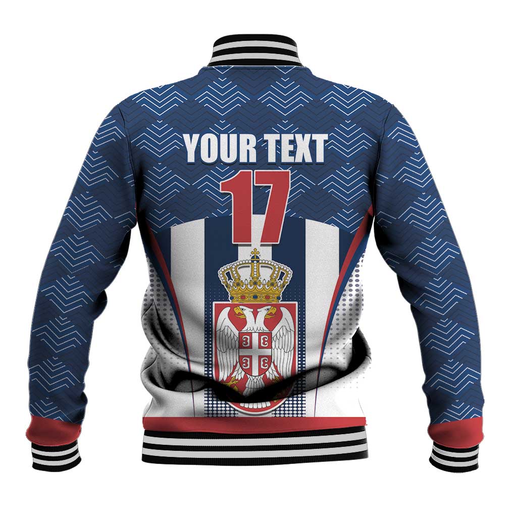 Custom Serbia Basketball Champions Baseball Jacket Sporty Style with Coat of Arms