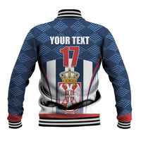 Custom Serbia Basketball Champions Baseball Jacket Sporty Style with Coat of Arms