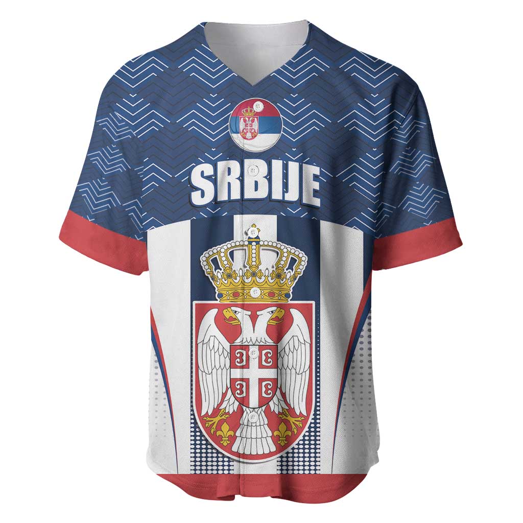 Custom Serbia Basketball Champions Baseball Jersey Sporty Style with Coat of Arms