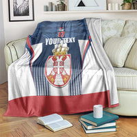 Custom Serbia Basketball Champions Blanket Sporty Style with Coat of Arms