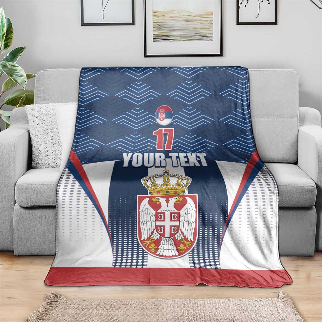 Custom Serbia Basketball Champions Blanket Sporty Style with Coat of Arms