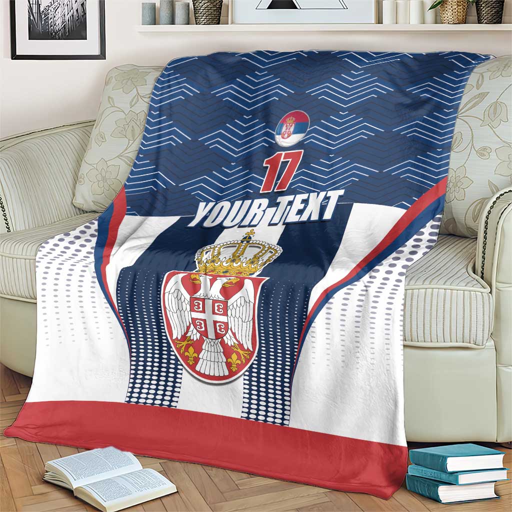 Custom Serbia Basketball Champions Blanket Sporty Style with Coat of Arms