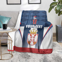 Custom Serbia Basketball Champions Blanket Sporty Style with Coat of Arms