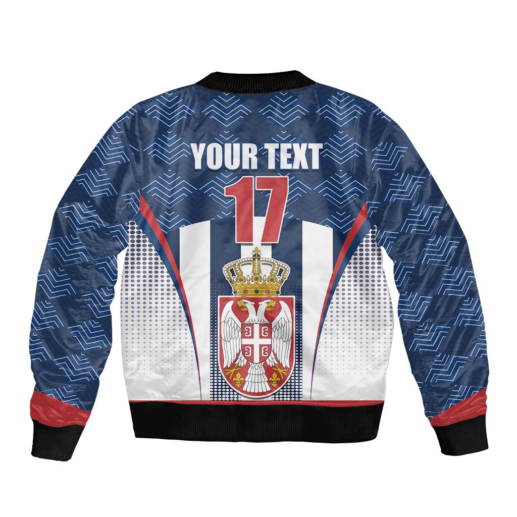 Custom Serbia Basketball Champions Bomber Jacket Sporty Style with Coat of Arms
