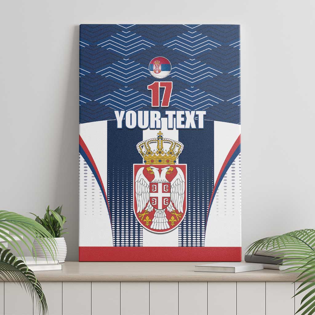 Custom Serbia Basketball Champions Canvas Wall Art Sporty Style with Coat of Arms