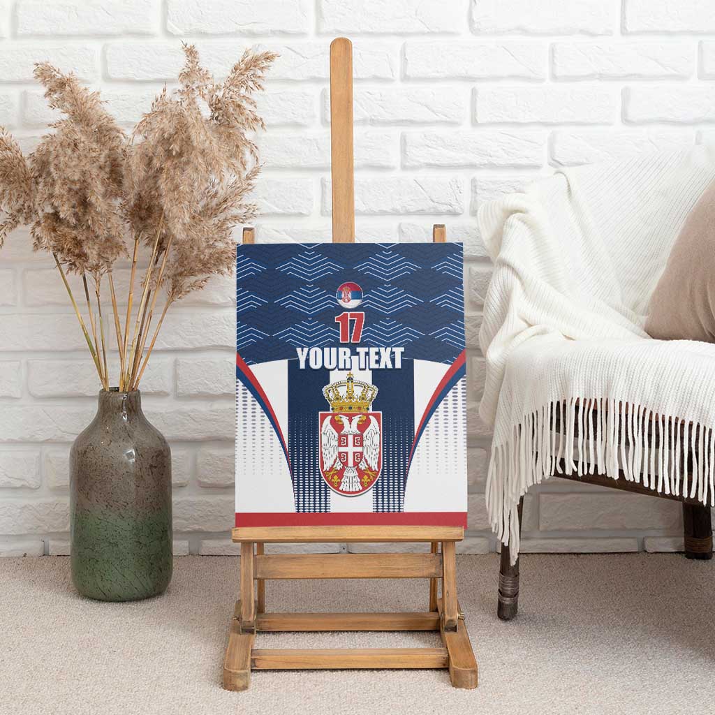 Custom Serbia Basketball Champions Canvas Wall Art Sporty Style with Coat of Arms