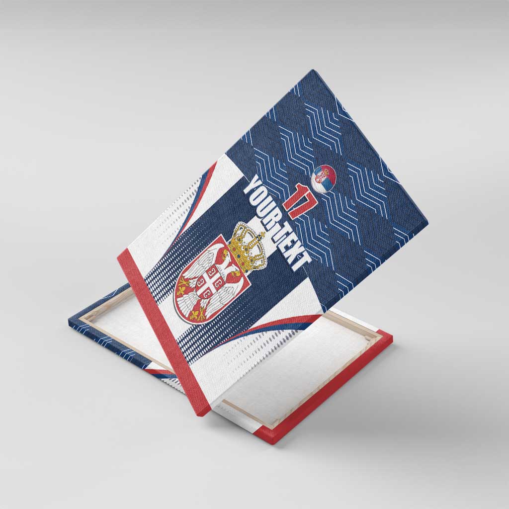 Custom Serbia Basketball Champions Canvas Wall Art Sporty Style with Coat of Arms