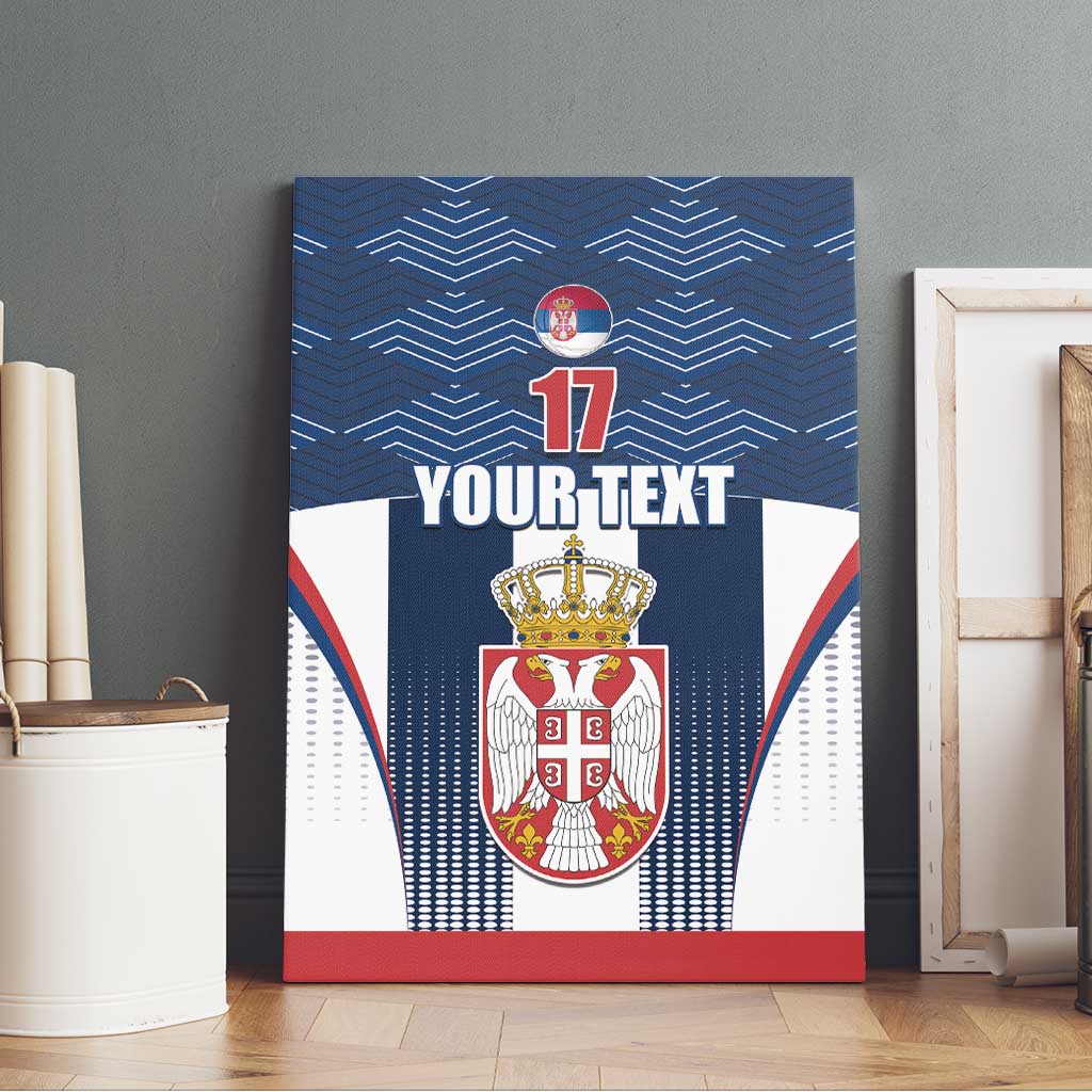 Custom Serbia Basketball Champions Canvas Wall Art Sporty Style with Coat of Arms