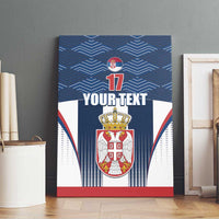 Custom Serbia Basketball Champions Canvas Wall Art Sporty Style with Coat of Arms