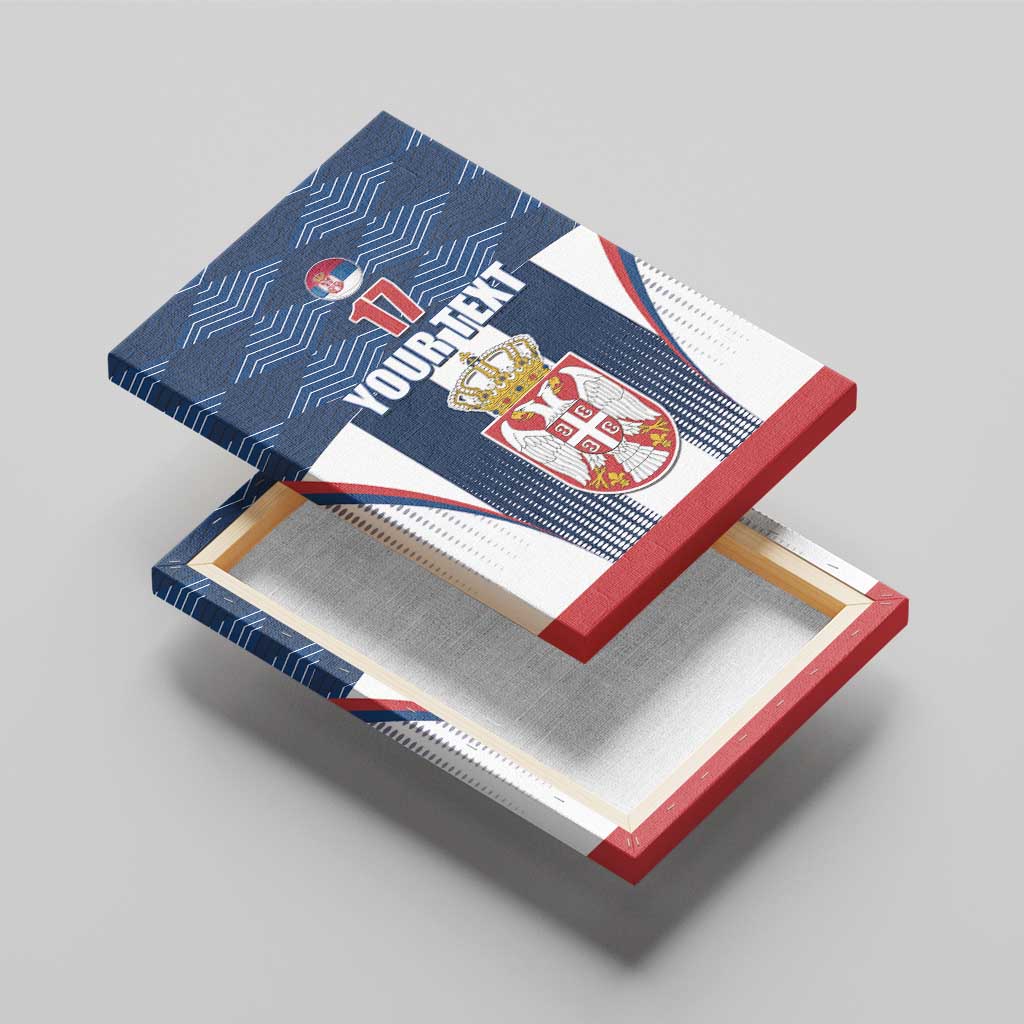 Custom Serbia Basketball Champions Canvas Wall Art Sporty Style with Coat of Arms