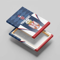 Custom Serbia Basketball Champions Canvas Wall Art Sporty Style with Coat of Arms