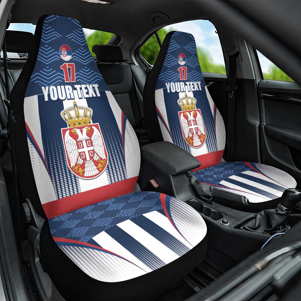 Custom Serbia Basketball Champions Car Seat Cover Sporty Style with Coat of Arms