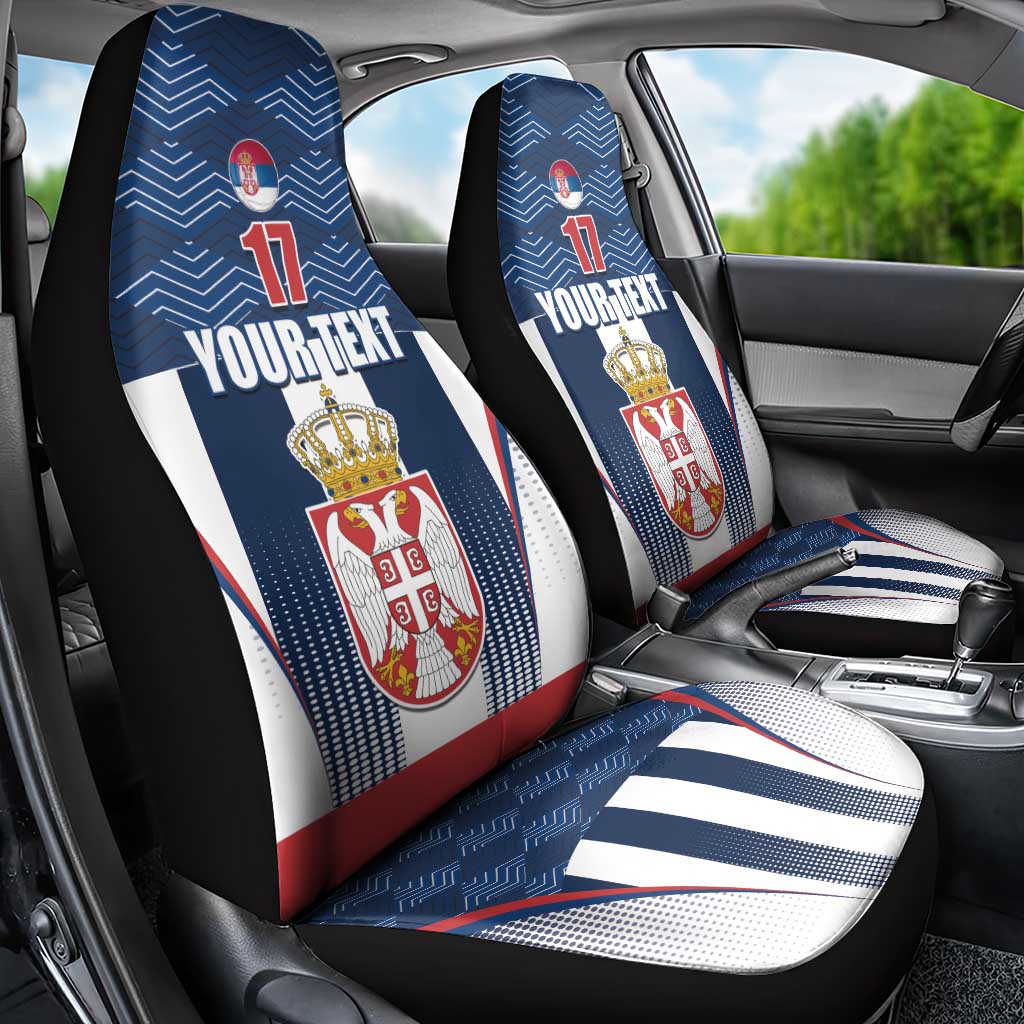 Custom Serbia Basketball Champions Car Seat Cover Sporty Style with Coat of Arms