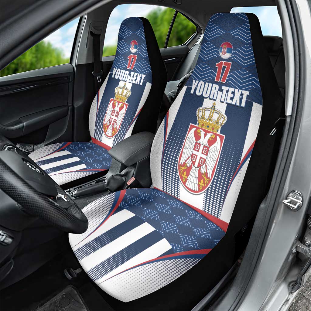 Custom Serbia Basketball Champions Car Seat Cover Sporty Style with Coat of Arms