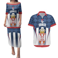 Custom Serbia Basketball Champions Couples Matching Puletasi and Hawaiian Shirt Sporty Style with Coat of Arms