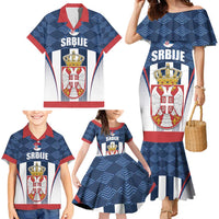 Custom Serbia Basketball Champions Family Matching Mermaid Dress and Hawaiian Shirt Sporty Style with Coat of Arms