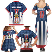 Custom Serbia Basketball Champions Family Matching Summer Maxi Dress and Hawaiian Shirt Sporty Style with Coat of Arms