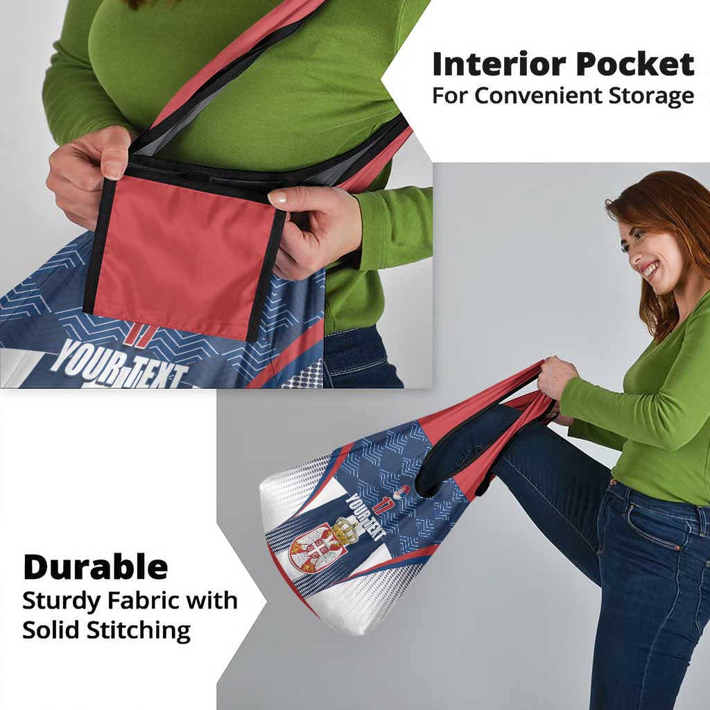 Custom Serbia Basketball Champions Grocery Bag Sporty Style with Coat of Arms