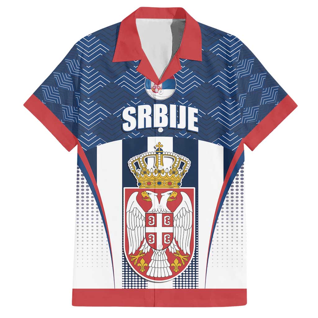 Custom Serbia Basketball Champions Hawaiian Shirt Sporty Style with Coat of Arms